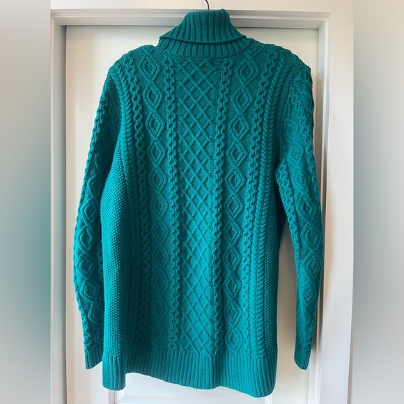 Green turtleneck cotton sweater - Picture 2 of 4